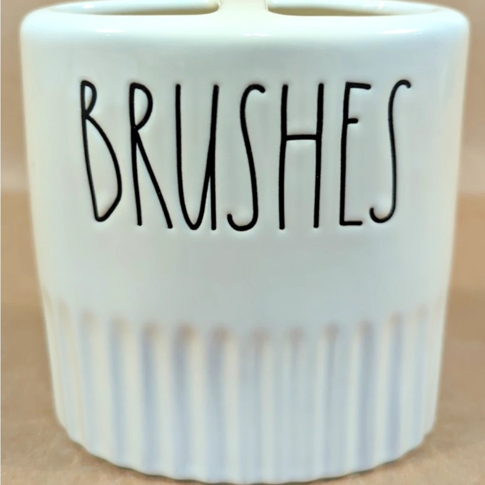 Rae Dunn Cream Ceramic Brush Holder